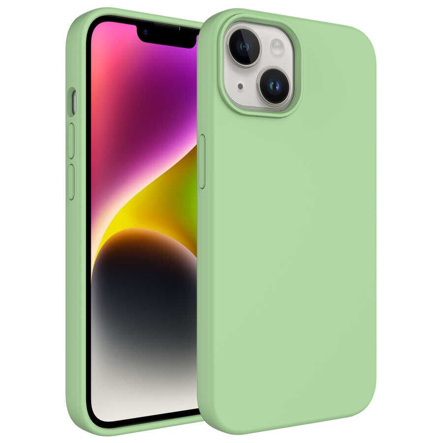 Apple iPhone 14 Plus Kılıf Sıvı Teknolojili Silinebilir Sert HEPTEKİLETİŞİM Kivi Kapak