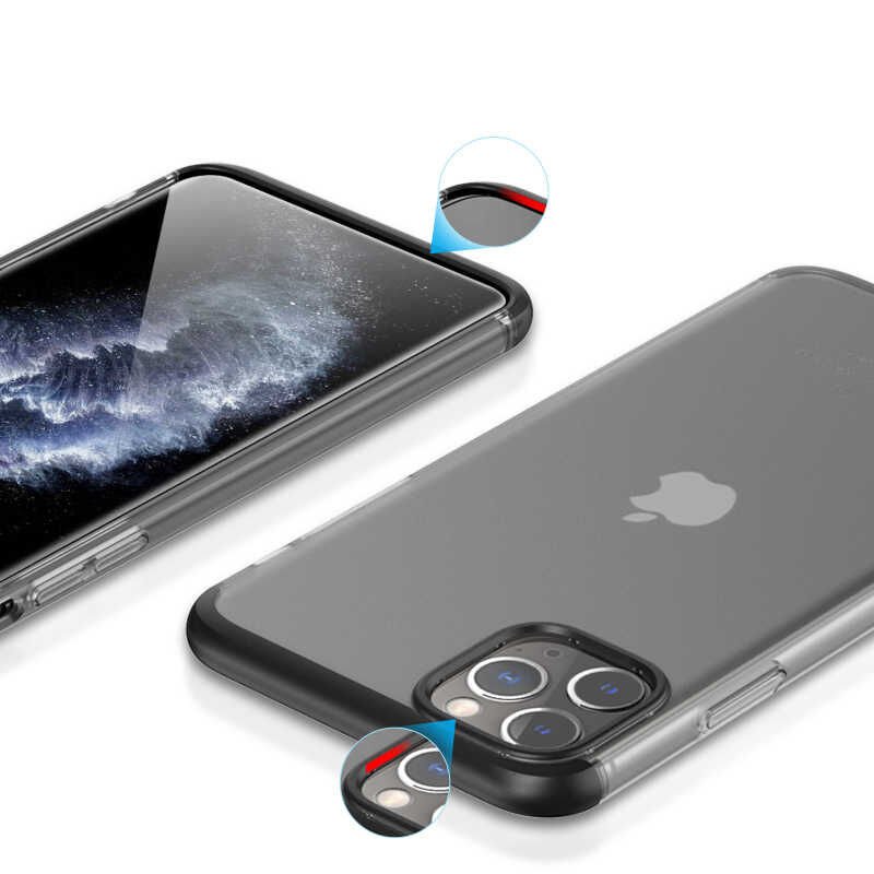 Apple iPhone 11 Pro Max Kılıf Şeffaf Mat Görünümlü Transparan Tasarımlı Kapak (NİLİ) Mavi