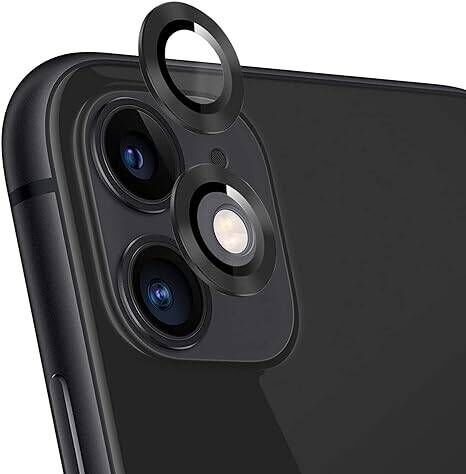 Apple iPhone 11 Safir Kamera Lens Koruyucu (KOLAY TAKMA APARATLI) CL-12 Siyah