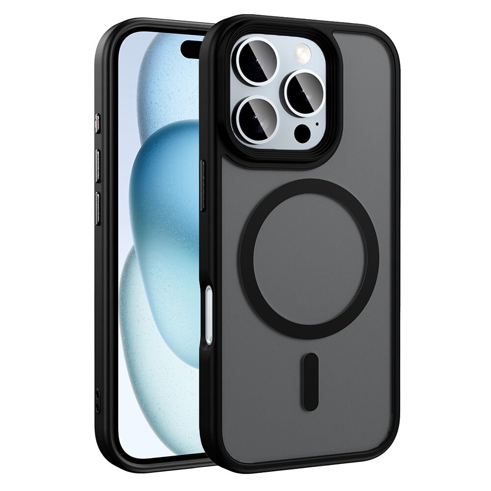 Apple iPhone 16 Pro Max Kılıf Mat Arka Yüzey Wireless Şarj Özellikli HEPTEKİLETİŞİM Flet Magsafe Kapak