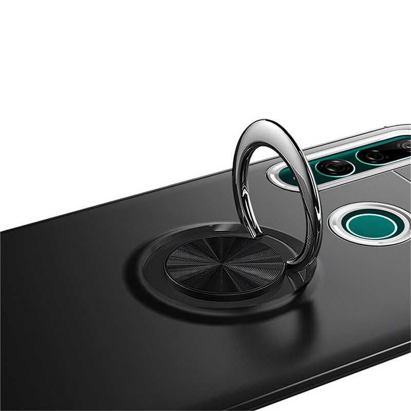 Huawei Y9 Prime 2019 Kılıf Kamera Çıkıntılı Renkli Yüzüklü Standlı Mıknatıslı Kapak (RAVEL) Mavi