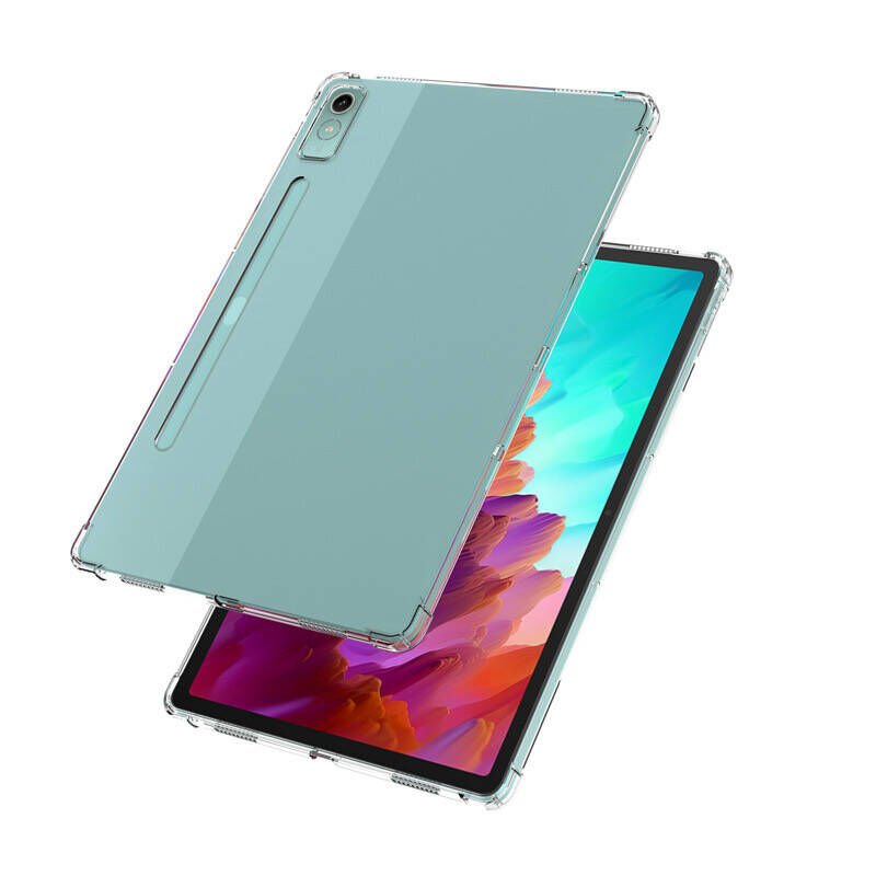 Lenovo Tab P12 Şeffaf Tablet Kılıf Köşelerden Ultra Dayanıklı Kalem Bölmeli Tasarım(T-ANTİ) Renksiz