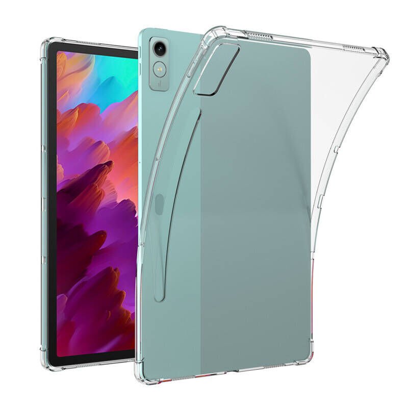 Lenovo Tab P12 Şeffaf Tablet Kılıf Köşelerden Ultra Dayanıklı Kalem Bölmeli Tasarım(T-ANTİ) Renksiz