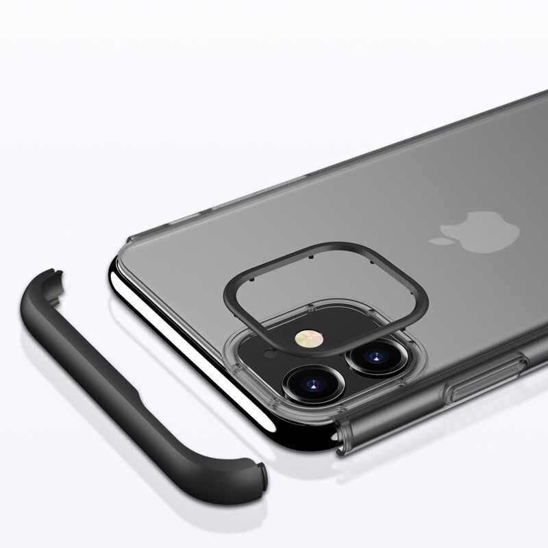 Apple iPhone 11 Kılıf Şeffaf Mat Görünümlü Transparan Tasarımlı Kapak (NİLİ) Mavi