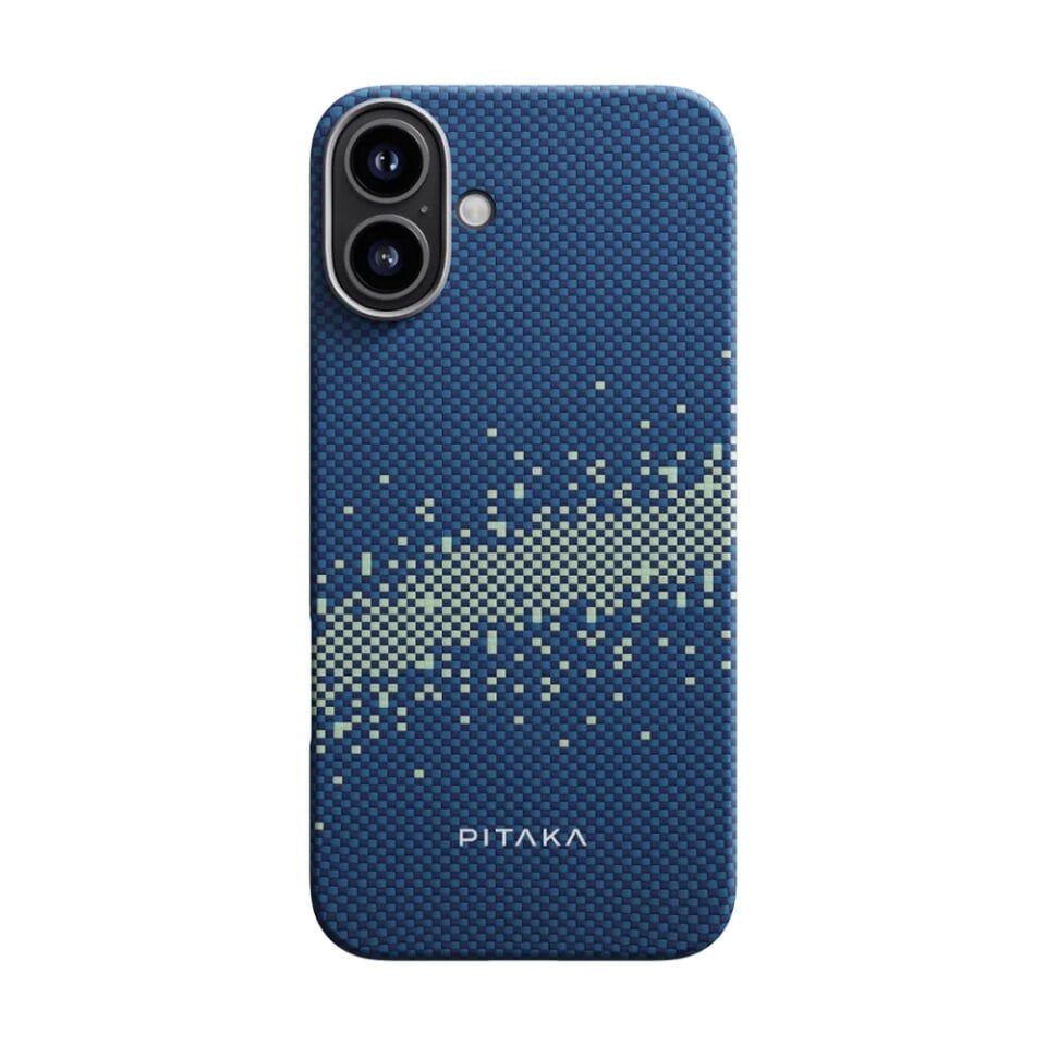 Apple iPhone 16 Plus Kılıf Magsafe Şarj Özellikli Aramid Fiber Pitaka Tactile Woven Starpeak Serisi Milky Way Samsung Galaxy Kapak