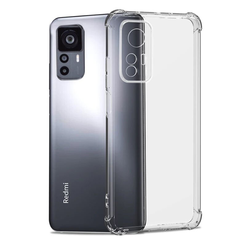 Xiaomi Mi 12T Pro Kılıf Antishock Darbe Emici Kamera Korumalı Şeffaf Silikon Kapak(K-ANTİ) Renksiz
