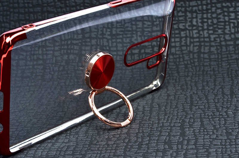 Xiaomi Redmi Note 8 Pro Kılıf Yüzüklü Standlı Silikon Köşeleri Renkli Kapak (GES) Rose Gold