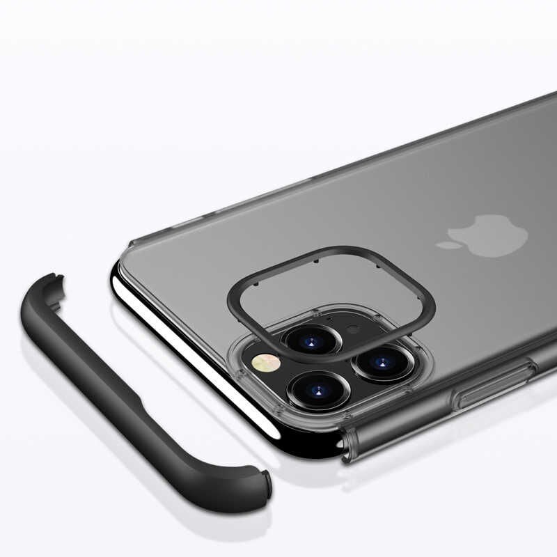 Apple iPhone 11 Pro Kılıf Şeffaf Mat Görünümlü Transparan Tasarımlı Kapak (NİLİ) Siyah