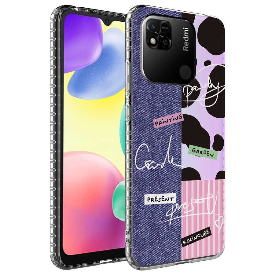 Xiaomi Redmi 10A Kılıf Kamera Çıkıntılı Airbag Kenarlı Darbe Emici Desenli Kapak (ELEGANS) NO5