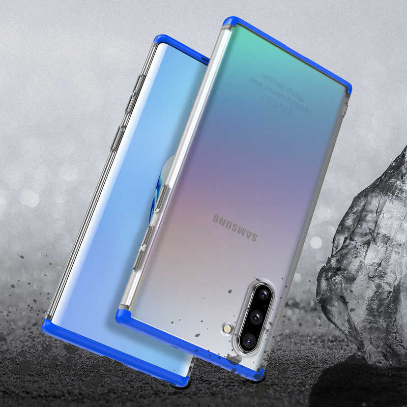 Samsung Galaxy Note 10 Kılıf Şeffaf Mat Görünümlü Transparan Tasarımlı Kapak (NİLİ) Kırmızı