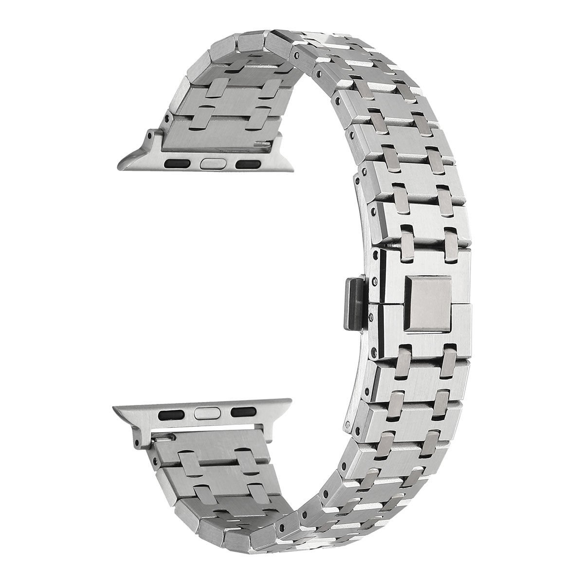 Apple Watch 2/3/4/5/6/7/8/9/se/nike 38mm 40mm 41mm Metal Kordon (KRD-83) Gümüş