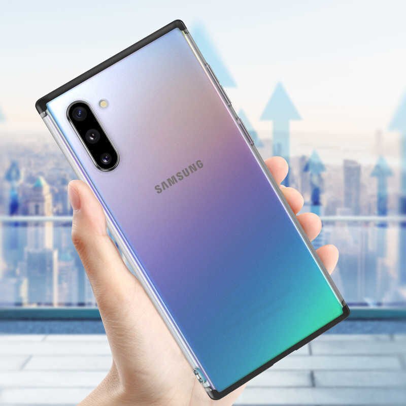 Samsung Galaxy Note 10 Kılıf Şeffaf Mat Görünümlü Transparan Tasarımlı Kapak (NİLİ) Mavi