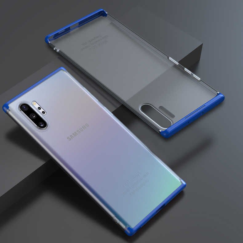 Samsung Galaxy Note 10 Plus Kılıf Şeffaf Mat Görünümlü Transparan Tasarımlı Kapak (NİLİ) Kırmızı