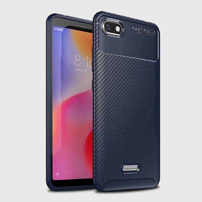 Xiaomi Redmi 6A Kılıf Kamera Çıkıntılı Karbon Fiber Dokulu Renk Atmaz Kapak (NEGRO) Siyah