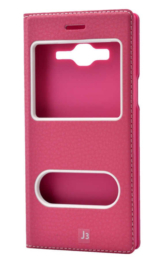 Samsung Galaxy J3 Kapaklı Kılıf Mıknatıslı 360 Tam Korumalı (DOLCE) Pembe Açık