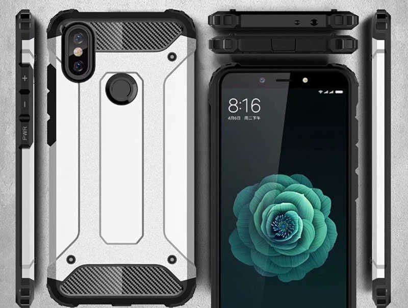 Xiaomi Mi A2 Lite Kılıf Armor Köşe Korumalı Çift Katman Tank Zırh Kapak (CRASH) Mavi