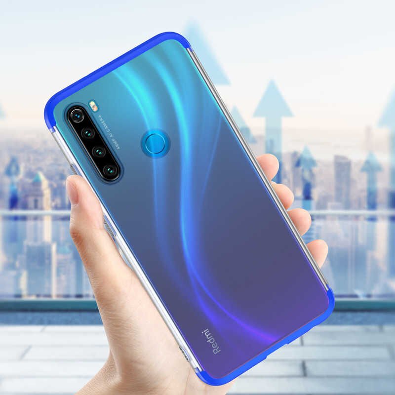 Xiaomi Redmi Note 8 Kılıf Şeffaf Mat Görünümlü Transparan Tasarımlı Kapak (NİLİ) Siyah