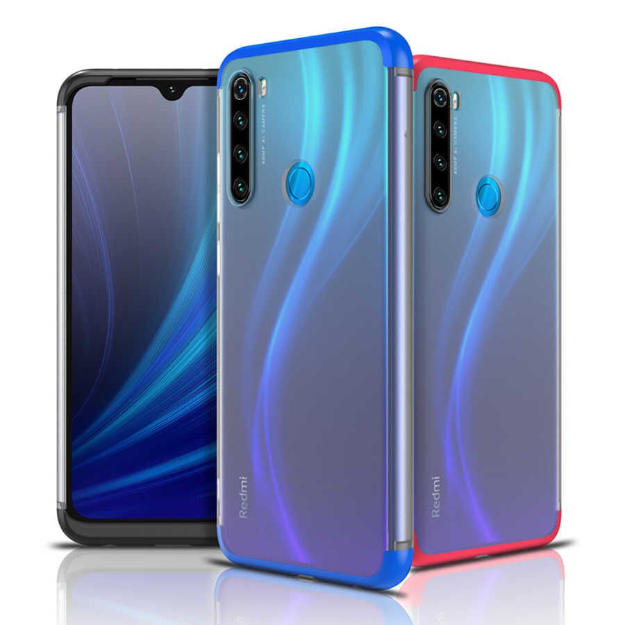 Xiaomi Redmi Note 8 Kılıf Şeffaf Mat Görünümlü Transparan Tasarımlı Kapak (NİLİ) Siyah