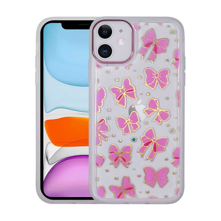 Apple iPhone 11 Kılıf Figürlü Desenli Işıltılı Sert HEPTEKİLETİŞİM Sos Kapak