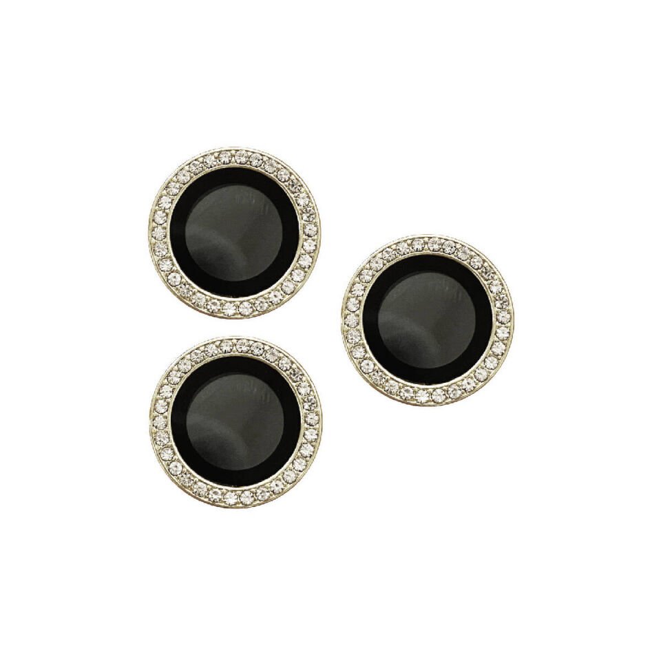 iPhone 15 Pro Max Kamera Lens Koruyucu Renkli Taşlı Tasarım Kolay Takma Aparatlı (CL-06) Gümüş