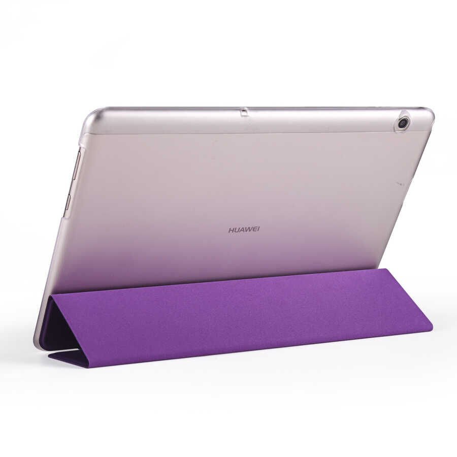 Huawei T5 10 İnc Kılıf Arkası Silikon Pu Deri 360 Koruma (SC.) Siyah