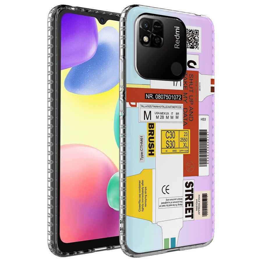 Xiaomi Redmi 10A Kılıf Kamera Çıkıntılı Airbag Kenarlı Darbe Emici Desenli Kapak (ELEGANS) NO2