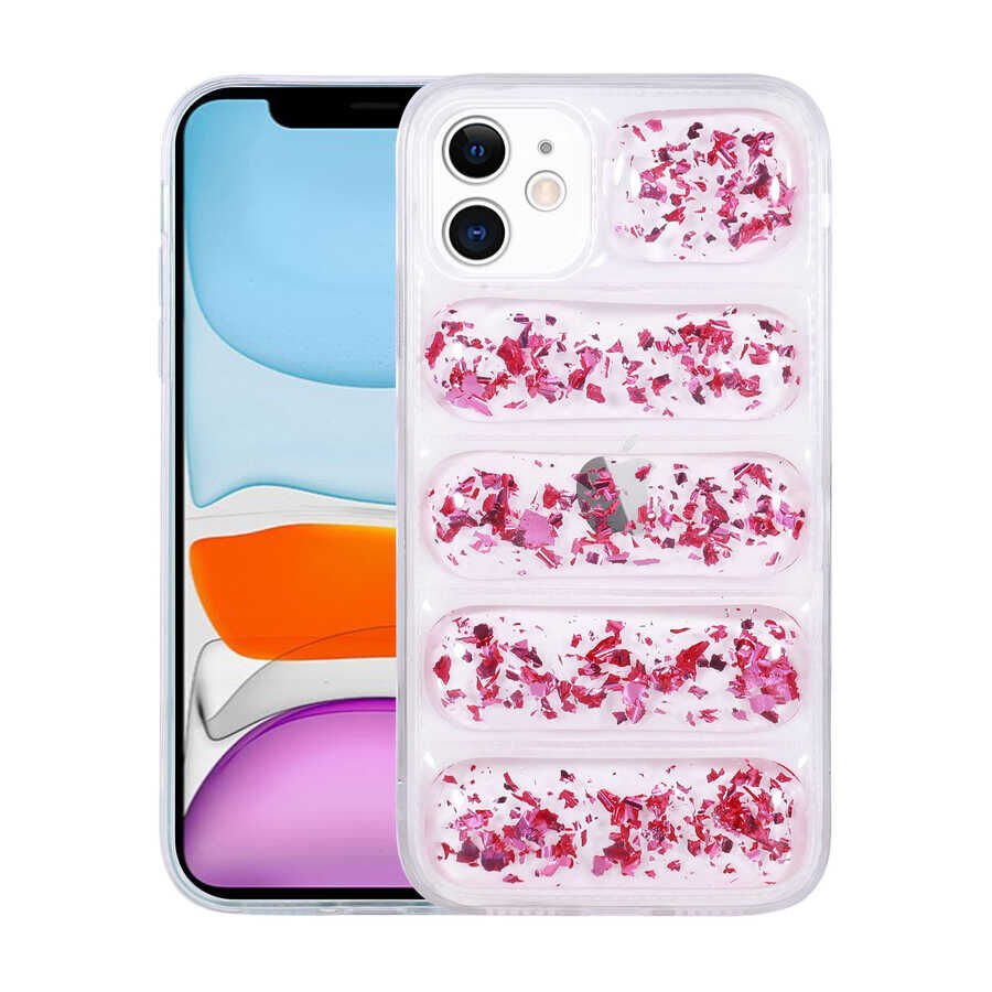 Apple iPhone 11 Kılıf Kamera Korumalı Simli Airbag'li HEPTEKİLETİŞİM Dalga Kapak