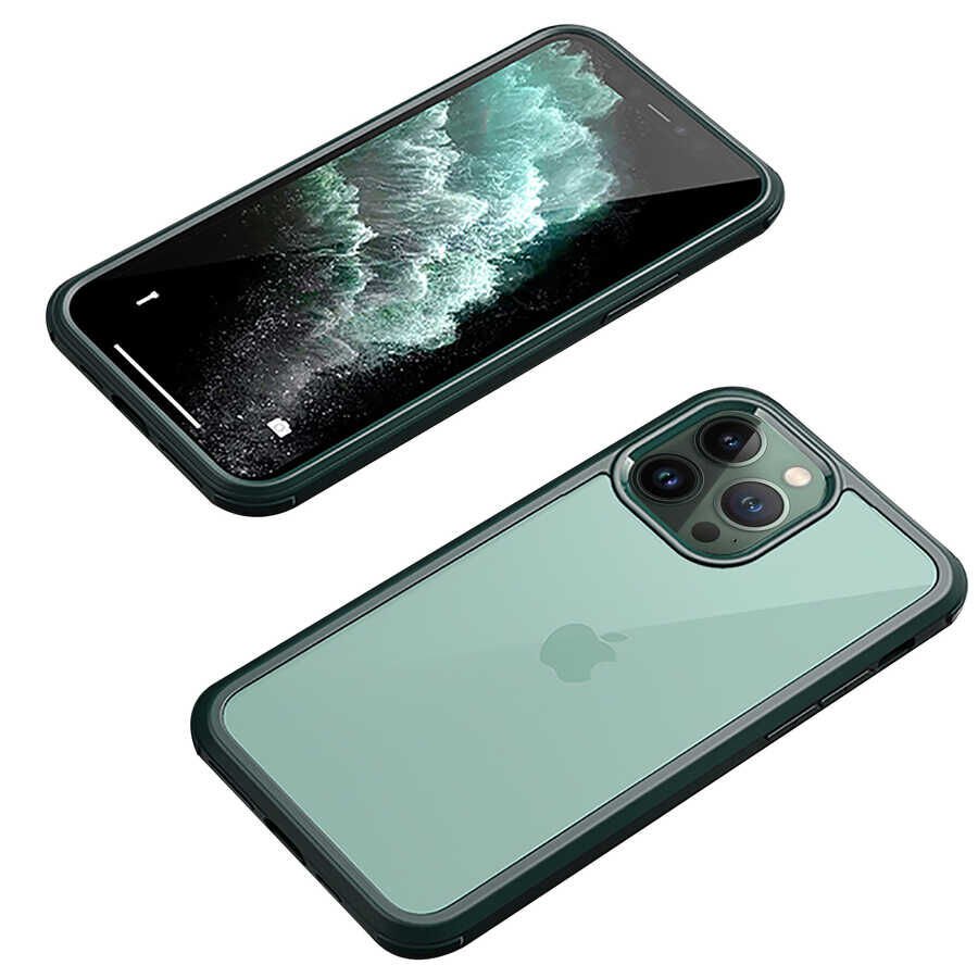 Apple iPhone 13 Pro Kılıf HEPTEKİLETİŞİM Dor Silikon Temperli Cam Kapak