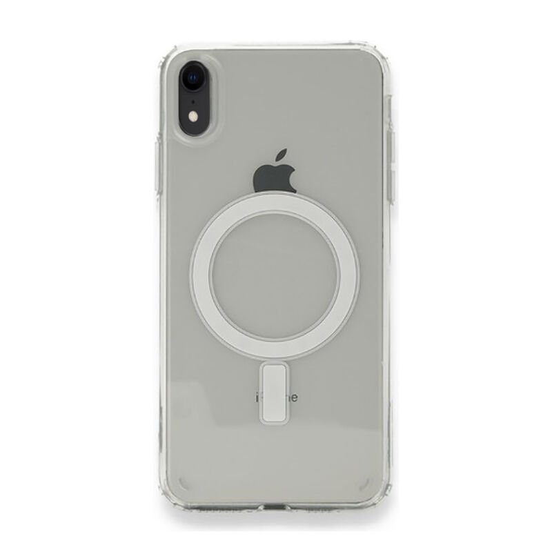 Apple iPhone XR 6.1 Kılıf Magsafe Şarj Özellikli Şeffaf Sert PC HEPTEKİLETİŞİM Embos Kapak