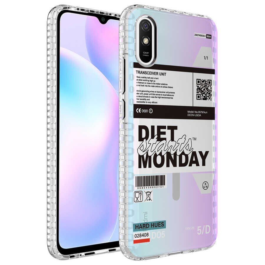 Xiaomi Redmi 9A Kılıf Kamera Çıkıntılı Airbag Kenarlı Darbe Emici Desenli Kapak (ELEGANS) NO5