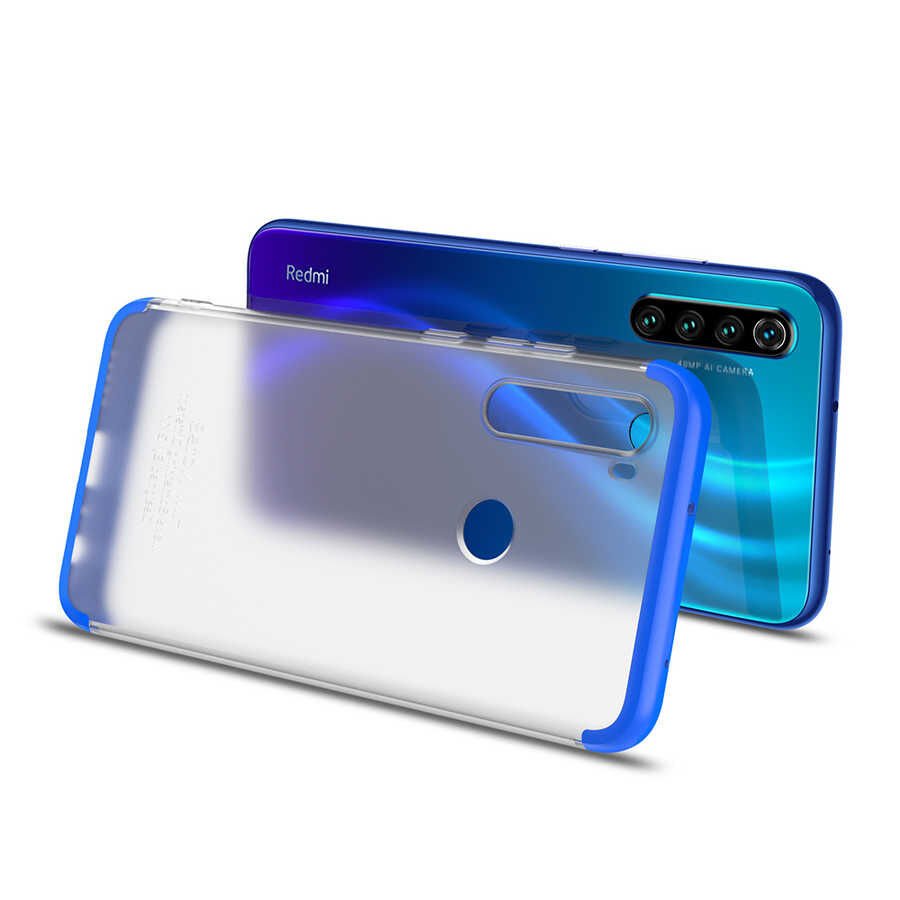 Xiaomi Redmi Note 8 Kılıf Şeffaf Mat Görünümlü Transparan Tasarımlı Kapak (NİLİ) Mavi