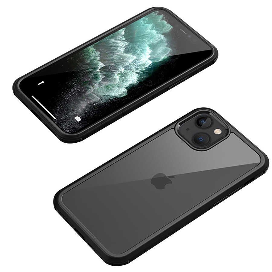 Apple iPhone 13 Mini Kılıf HEPTEKİLETİŞİM Dor Silikon Temperli Cam Kapak