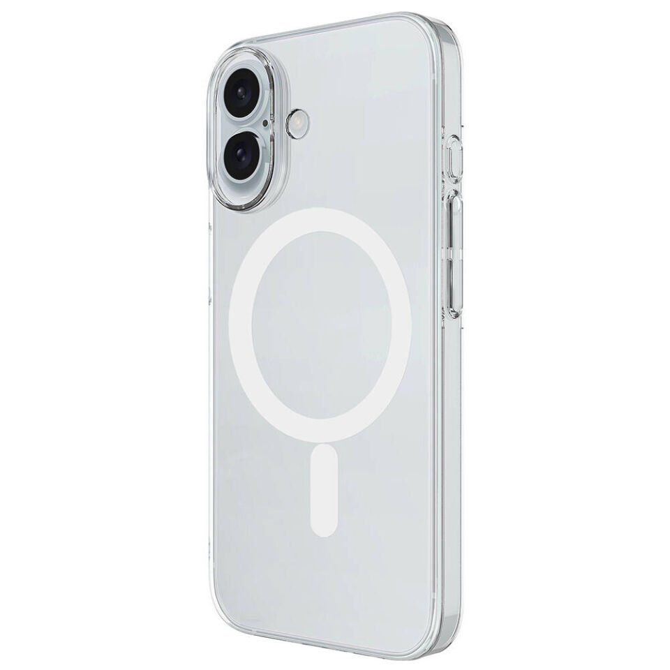 Apple iPhone 16 Kılıf HEPTEKİLETİŞİM Magsafe Şarj Özellikli Şeffaf Tek Kamera Çerçeveli Porto Kapak