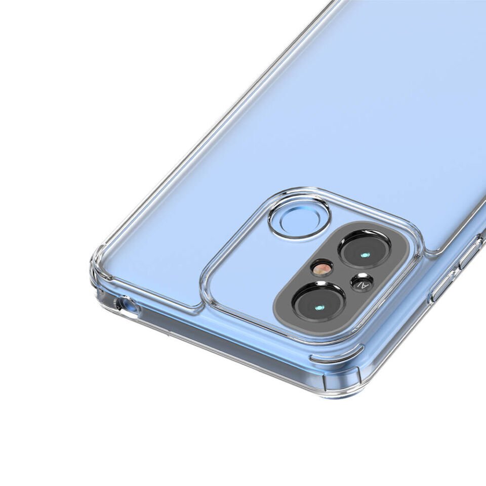 Xiaomi Redmi 12C Kılıf Kamera Çıkıntılı Şeffaf Darbe Emici Sert Silikon Kapak (COSS) Renksiz