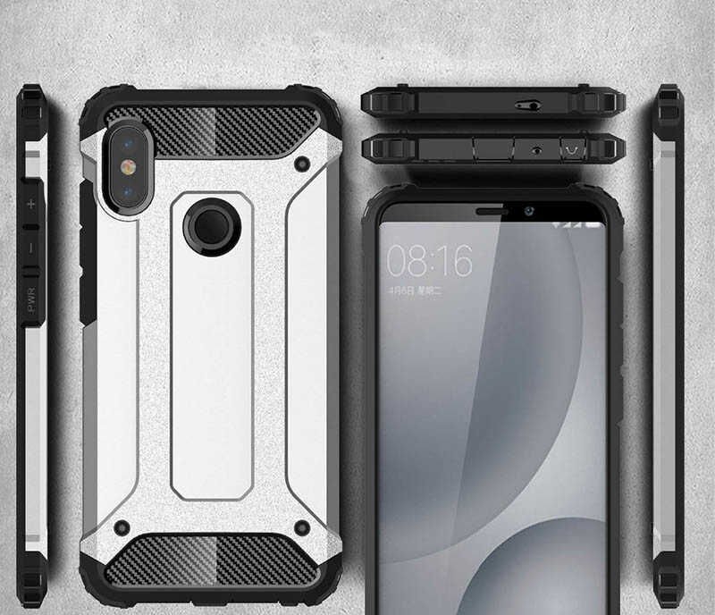 Xiaomi Redmi Note 6 Pro Kılıf Armor Köşe Korumalı Çift Katman Tank Zırh Kapak (CRASH) Siyah