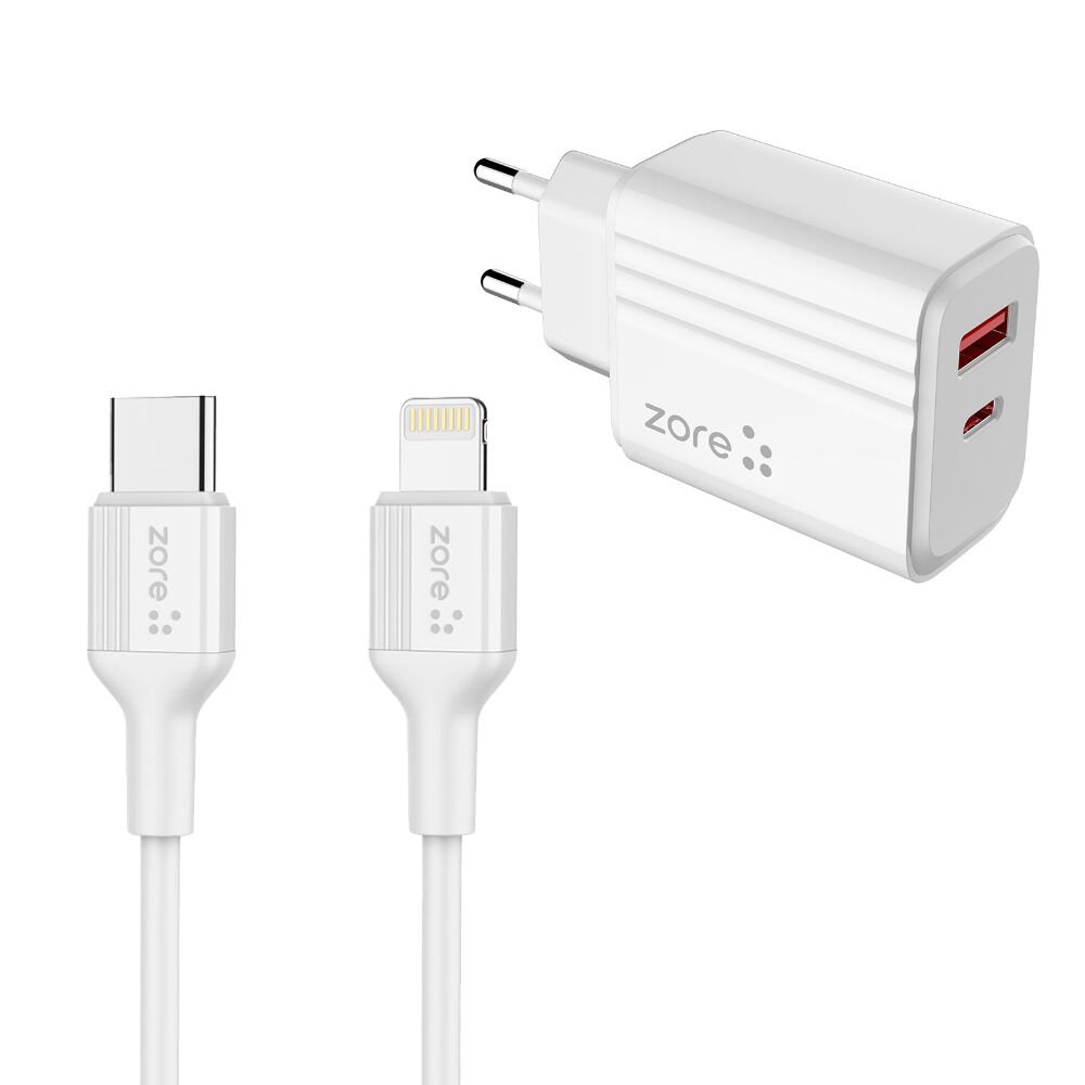 HEPTEKİLETİŞİM Play Serisi PL3 Type-C to Lightning 2in1 PD Seyahat Şarj Aleti 20W