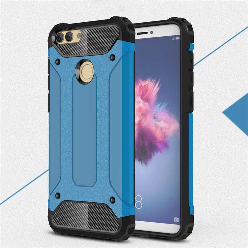 Huawei P Smart Kılıf Armor Köşe Korumalı Çift Katman Tank Zırh Kapak (CRASH) Siyah