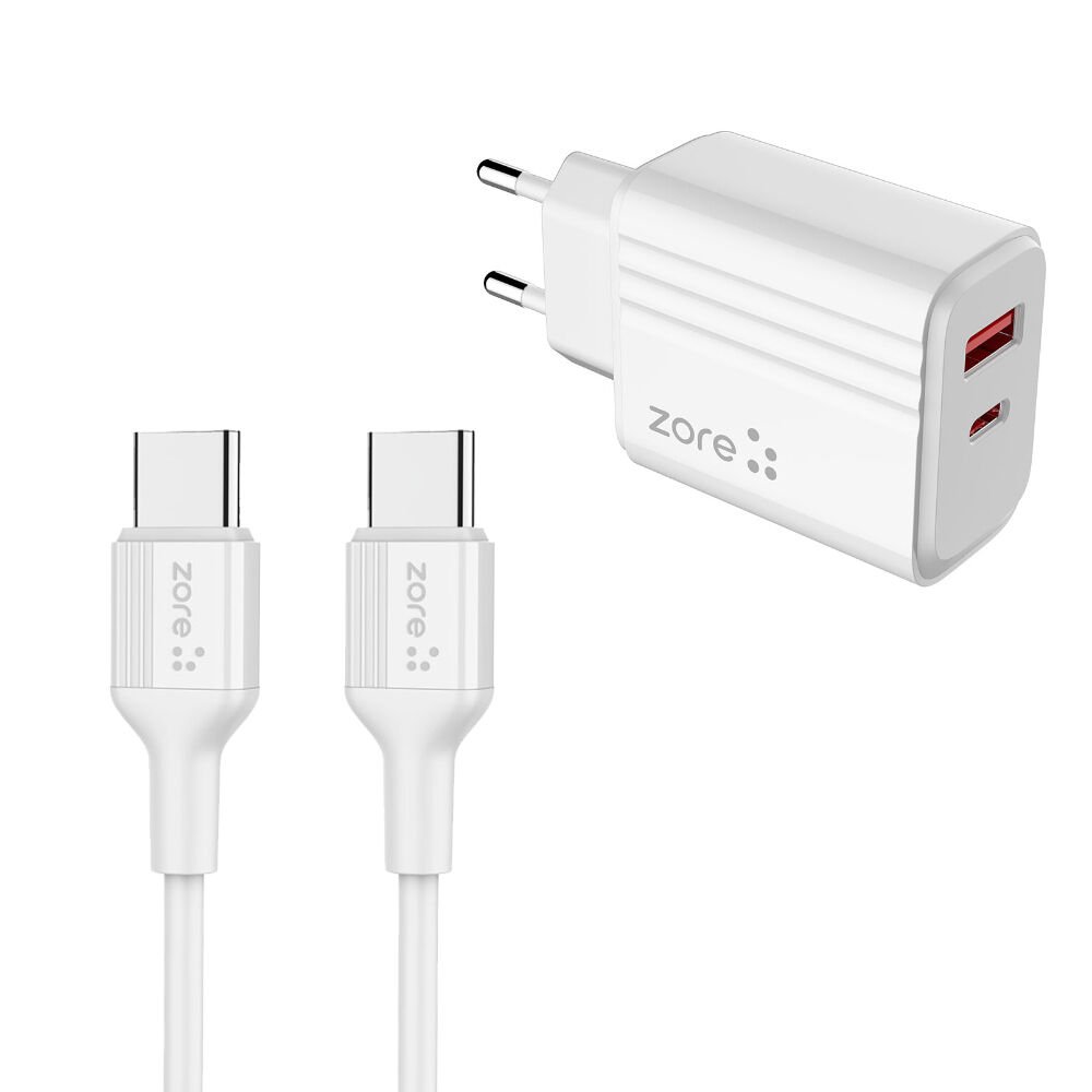 HEPTEKİLETİŞİM Play Serisi PL3 Type-C to Type-C 2in1 PD Seyahat Şarj Aleti 20W