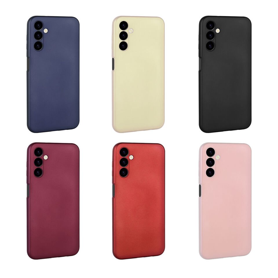 Galaxy M14 Kılıf Yumuşak Dokulu Soft Esnek İnce Mat Renkli Silikon Kapak (PREMİER) Kırmızı