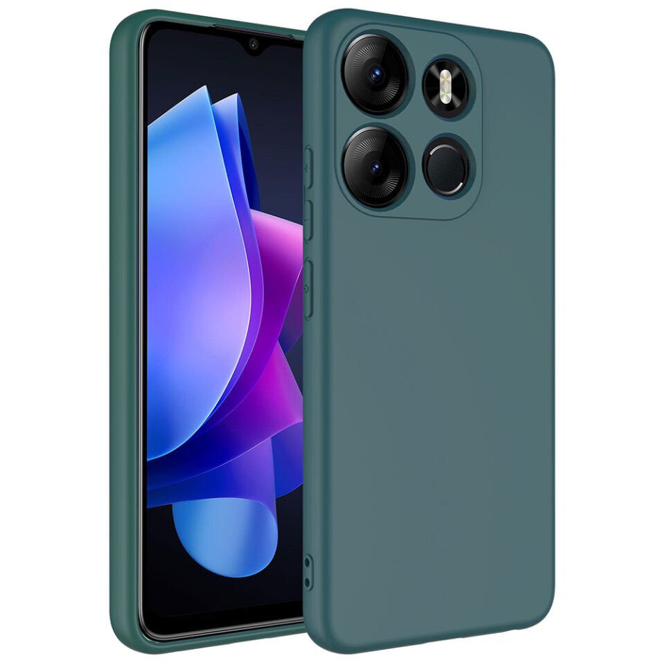 Tecno Spark Go 2023 Kılıf Kadife İç Yüzey Yumuşak Dokulu Kamera Korumalı Kapak (MARA) Koyu Yeşil