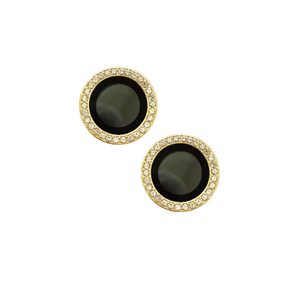 iPhone 15 Plus Kamera Lens Koruyucu Renkli Taşlı Tasarım Kolay Takma Aparatlı (CL-06) Sarı