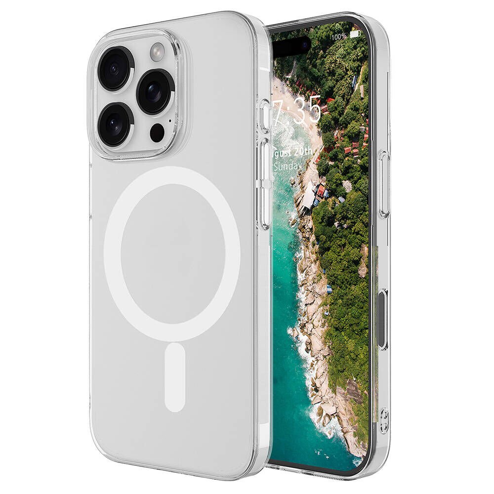 Apple iPhone 16 Pro Max Kılıf HEPTEKİLETİŞİM Magsafe Şarj Özellikli Şeffaf Tek Kamera Çerçeveli Porto Kapak