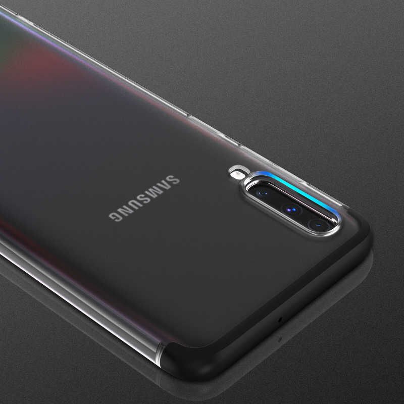 Samsung Galaxy A70 Kılıf Şeffaf Mat Görünümlü Transparan Tasarımlı Kapak (NİLİ) Kırmızı