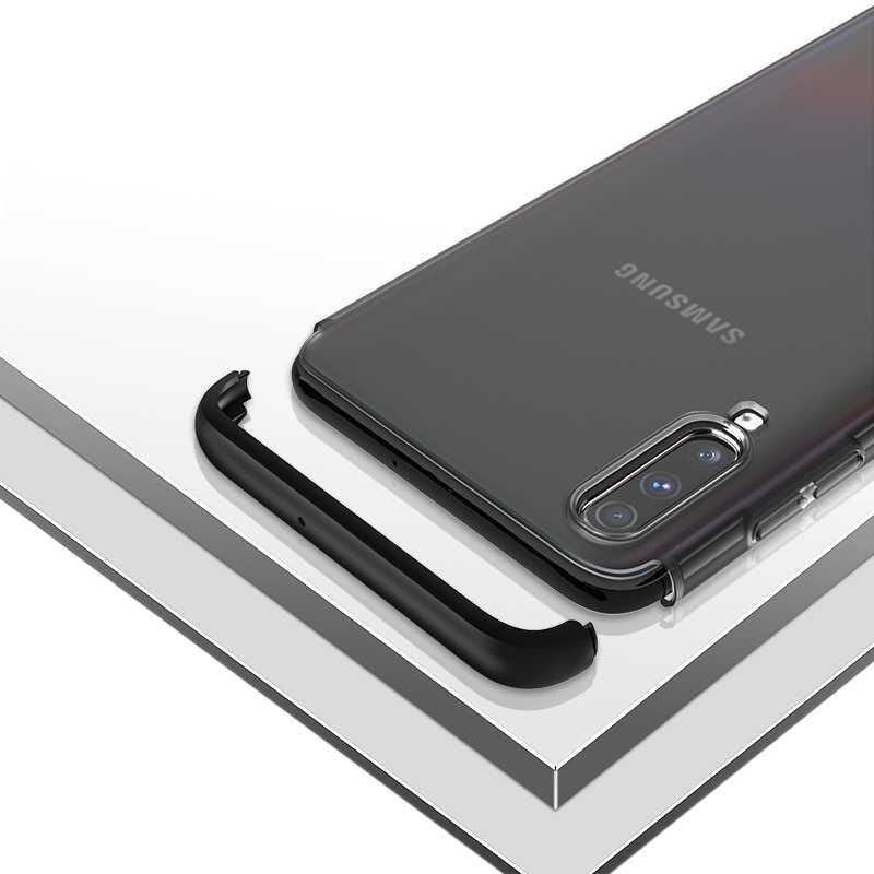 Samsung Galaxy A70 Kılıf Şeffaf Mat Görünümlü Transparan Tasarımlı Kapak (NİLİ) Kırmızı