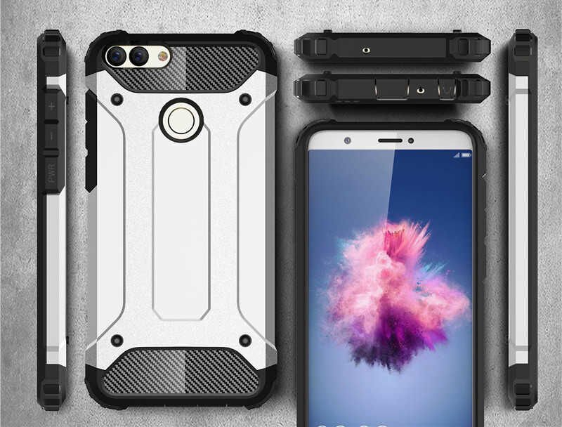 Huawei P Smart Kılıf Armor Köşe Korumalı Çift Katman Tank Zırh Kapak (CRASH) Gold