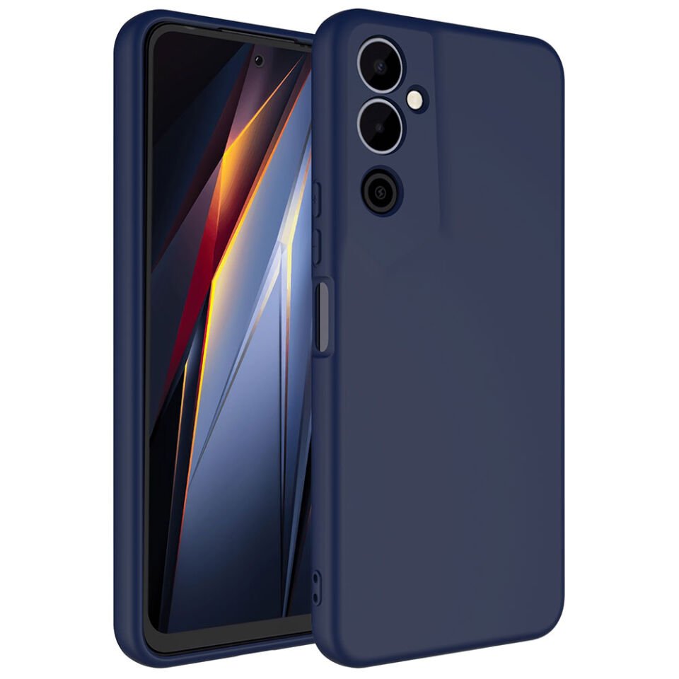 Tecno Pova Neo 2 Kılıf Kadife İç Yüzey Yumuşak Dokulu Kamera Korumalı Kapak (MARA) Lacivert