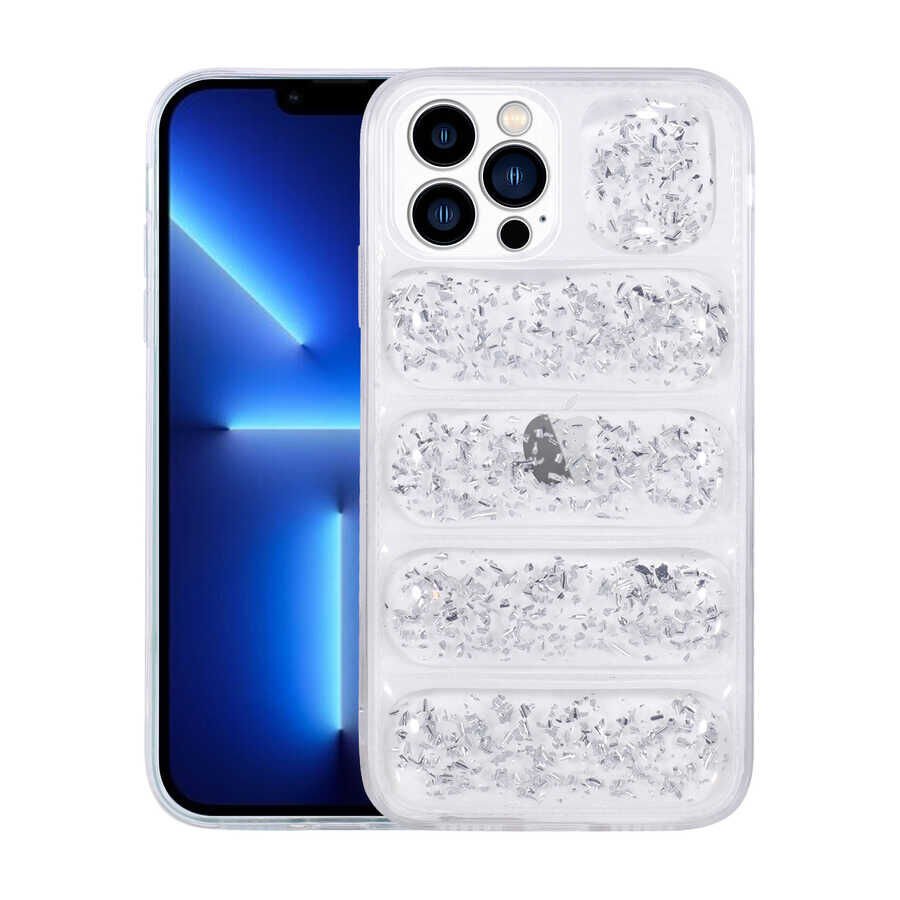 Apple iPhone 13 Pro Max Kılıf Kamera Korumalı Simli Airbag'li HEPTEKİLETİŞİM Dalga Kapak