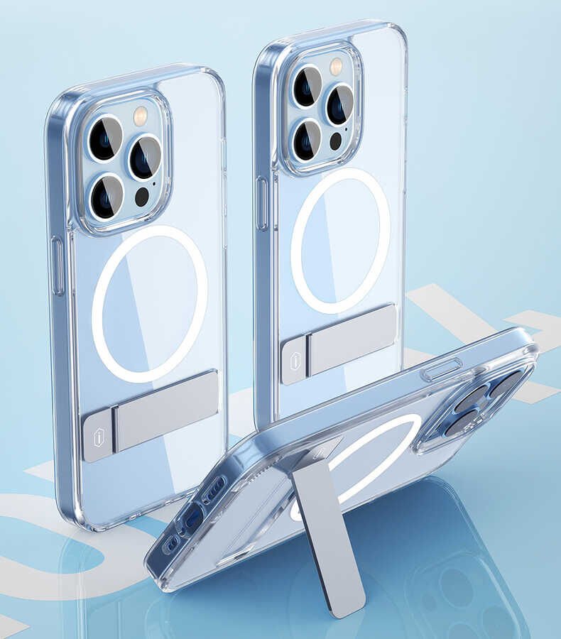 Apple iPhone 14 Kılıf ​​​​​Standlı Magsafe Wireless Şarj Özellikli Wiwu Aurora Serisi Kapak
