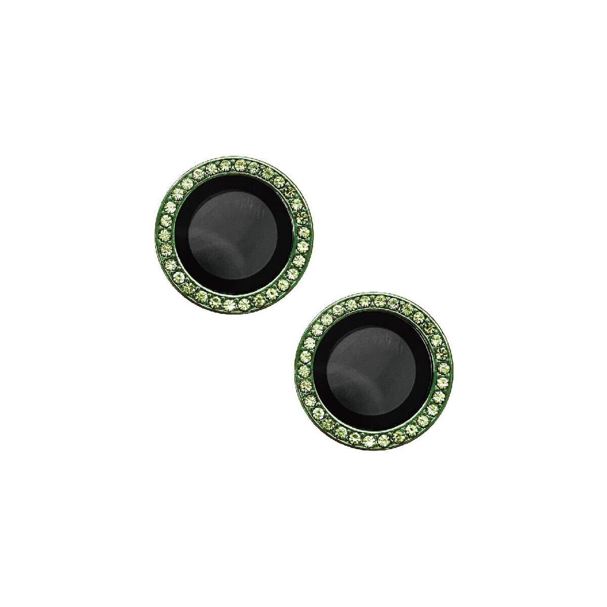 iPhone 15 Plus Kamera Lens Koruyucu Renkli Taşlı Tasarım Kolay Takma Aparatlı (CL-06) Açık Yeşil