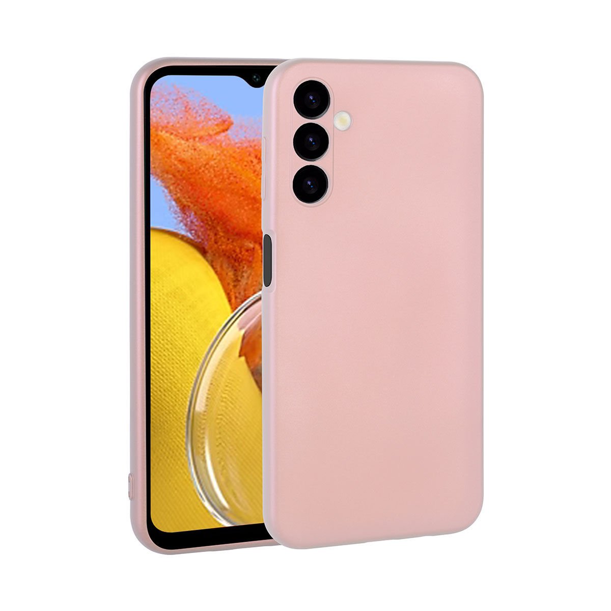 Galaxy M14 Kılıf Yumuşak Dokulu Soft Esnek İnce Mat Renkli Silikon Kapak (PREMİER) Rose Gold